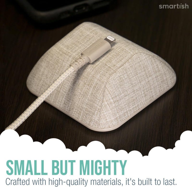 Smartish ® Magnetic Cord Holder - Cable Wrangler Organizer with Magnet Clips for Charger Management on Desktop, Nightstand for USB-C + Lightning - Lightly Toasted Beige - Image 3